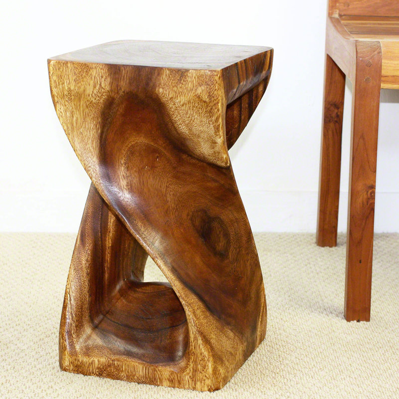 World Menagerie Jonathan 18'' Tall Solid Wood Abstract End Table